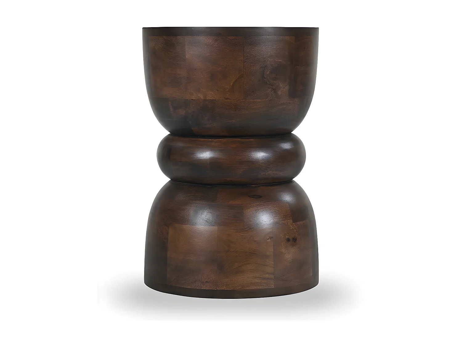 Pulau - Table d'appoint en bois massif ø33,5cm - Bois foncé