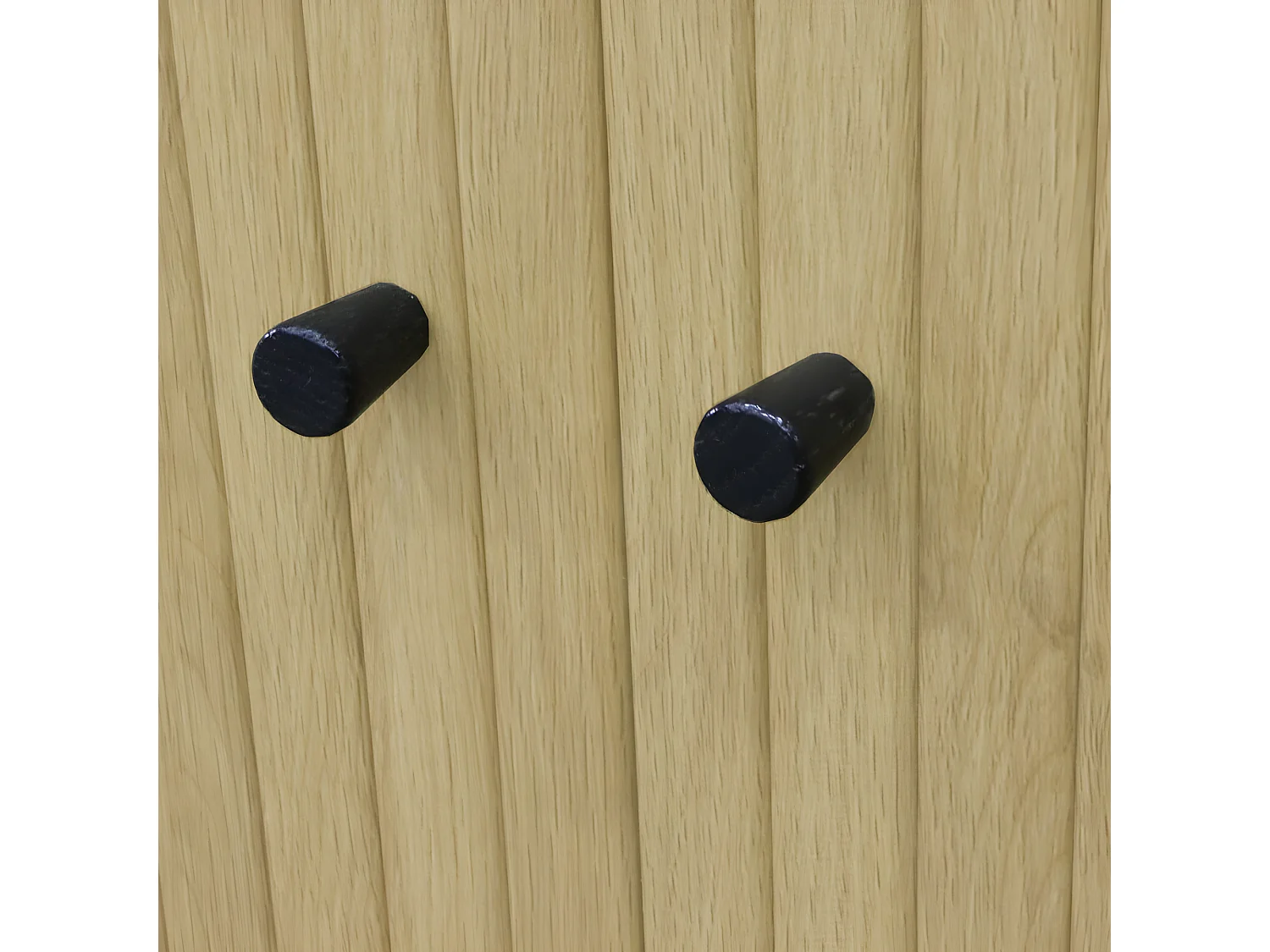 Lucie - Meuble tv aux portes coulissantes en bois et métal L150cm - Bois clair