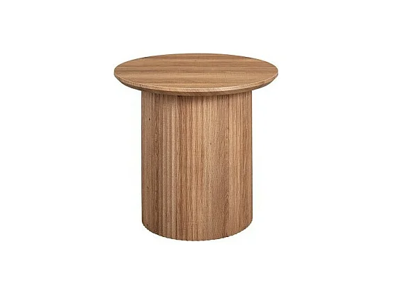 Table basse VAGOS – Effet chêne vieilli – Diamètre 50 cm