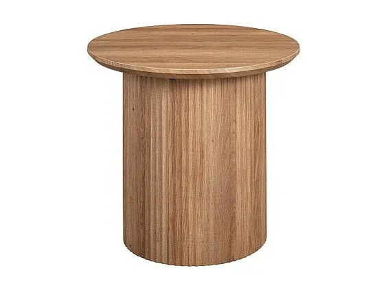 Table basse VAGOS – Effet chêne vieilli – Diamètre 50 cm