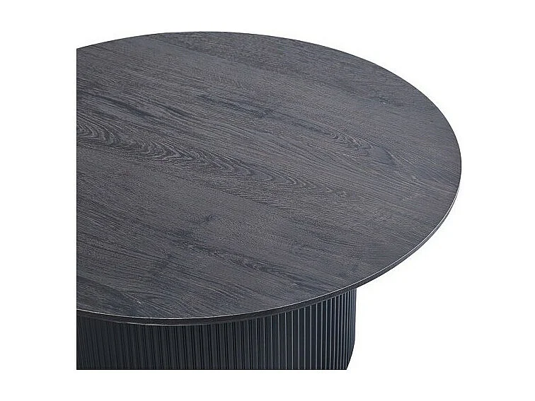 Couchtisch VAGOS – Dunkelbraune Holzoptik – Rund – Durchmesser 80 cm – Elegantes und robustes Design