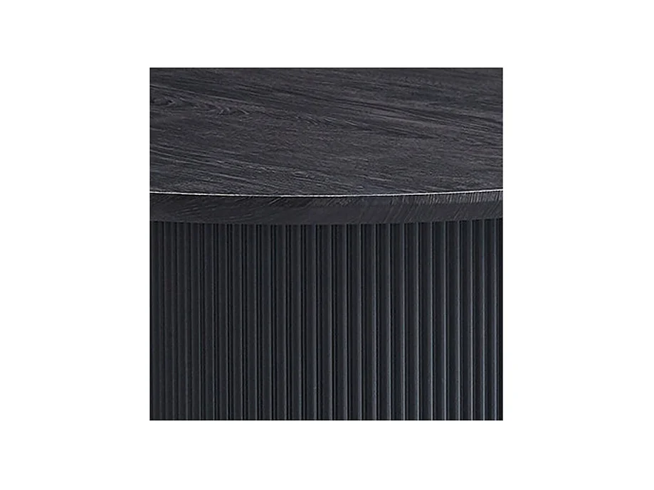 Salontafel VAGOS - Donkerbruin houteffect - Rond - Diameter 80 cm - Elegant en robuust ontwerp