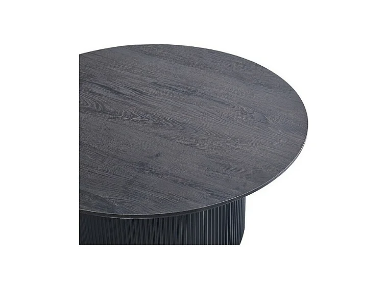 Salontafel VAGOS - Donkerbruin houteffect - Rond - Diameter 80 cm - Elegant en robuust ontwerp