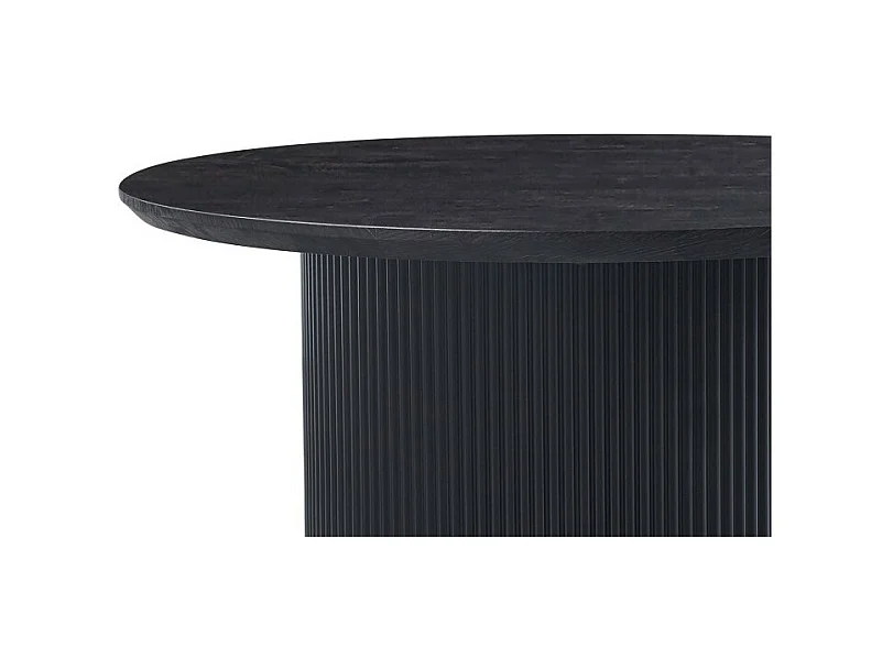 Salontafel VAGOS - Donkerbruin houteffect - Rond - Diameter 80 cm - Elegant en robuust ontwerp