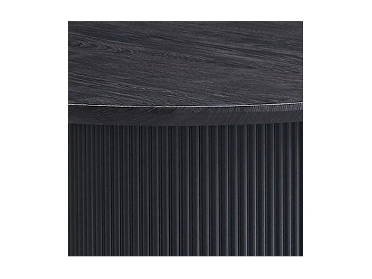 Table basse VAGOS – Effet bois brun foncé – Ronde – Diamètre 80 cm – Design élégant et robuste