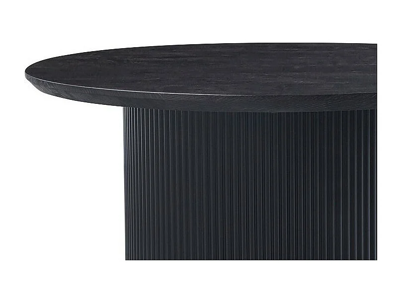 Table basse VAGOS – Effet bois brun foncé – Ronde – Diamètre 80 cm – Design élégant et robuste