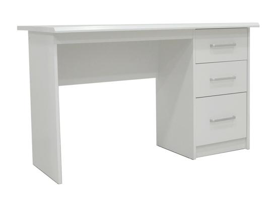 vente unique Bureau droit PRAGUE – 3 tiroirs – Coloris blanc – Design moderne et fonctionnel