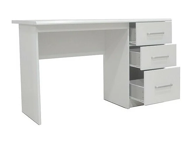 Bureau droit PRAGUE – 3 tiroirs – Coloris blanc – Design moderne et fonctionnel