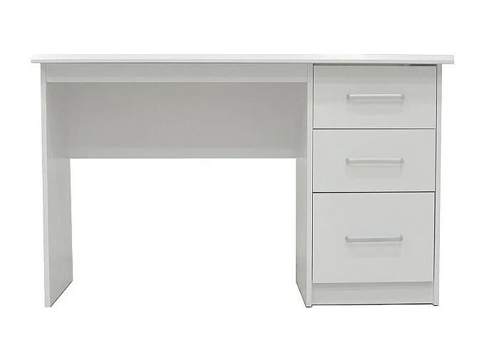 Bureau droit PRAGUE – 3 tiroirs – Coloris blanc – Design moderne et fonctionnel