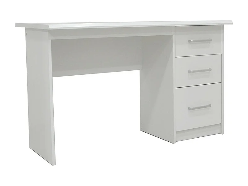 Gerader Schreibtisch PRAGUE – 3 Schubladen – Farbe Weiß – Modernes und funktionales Design