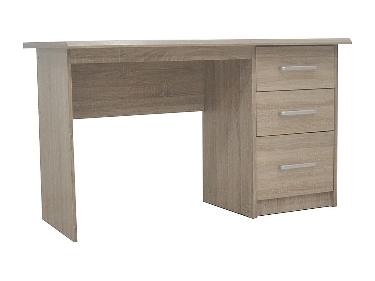 Escritório direito da coleção PRAGUE com 3 gavetas em carvalho sonoma.