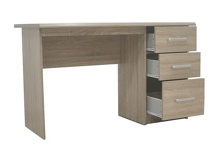 Escritório direito da coleção PRAGUE com 3 gavetas em carvalho sonoma.