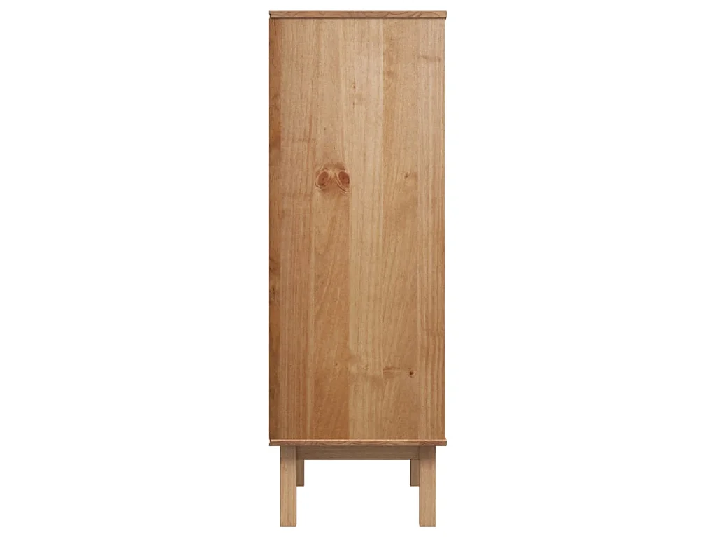 Buffet haut OTTA marron et gris 85x43x125 cm bois massif de pin