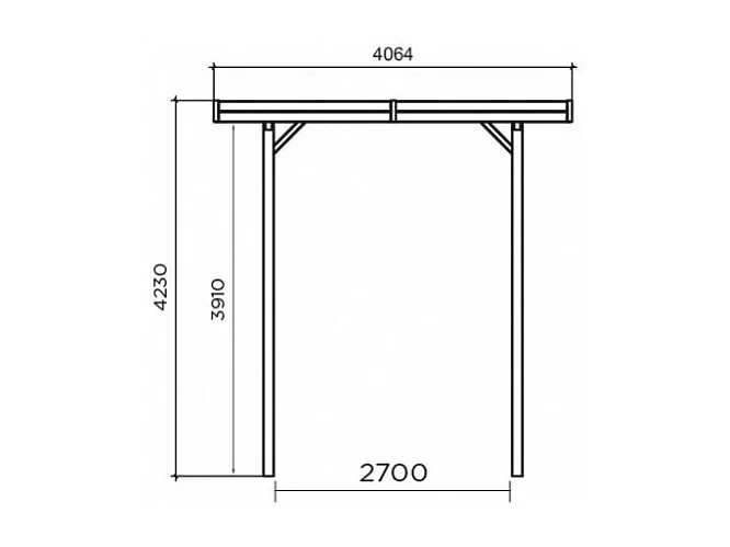 Carport camping-car bois "Modular Carport" - 4.06 x 5.06 m