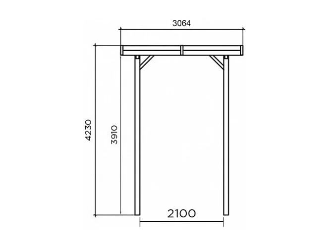 Carport base 3 x 5 - hauteur 4 m - traité autoclave