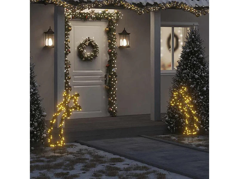 Décoration lumineuse météore de Noël avec piquets 115 LED 89 cm