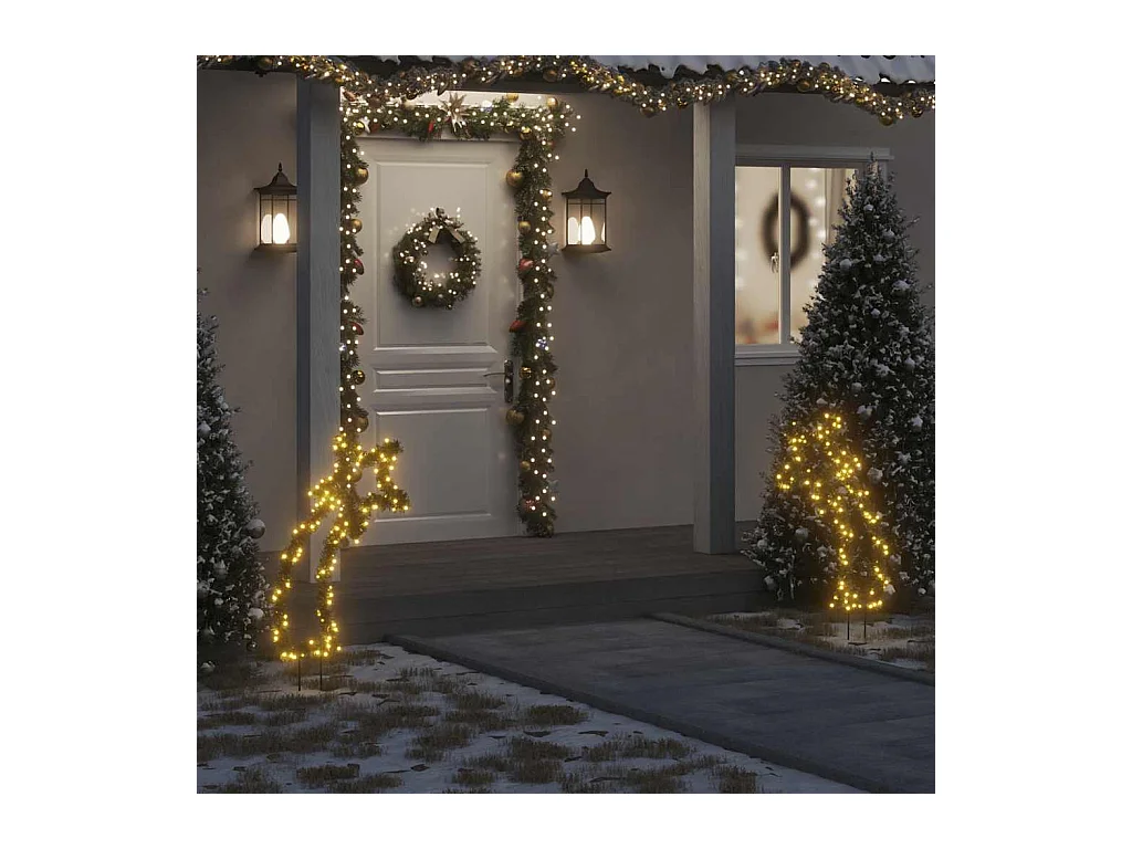 Décoration lumineuse météore de Noël avec piquets 115 LED 89 cm