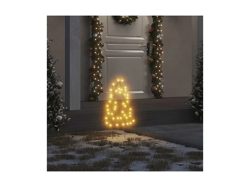 Décoration lumineuse arbre de Noël piquets 3 pcs 50 LED 30 cm