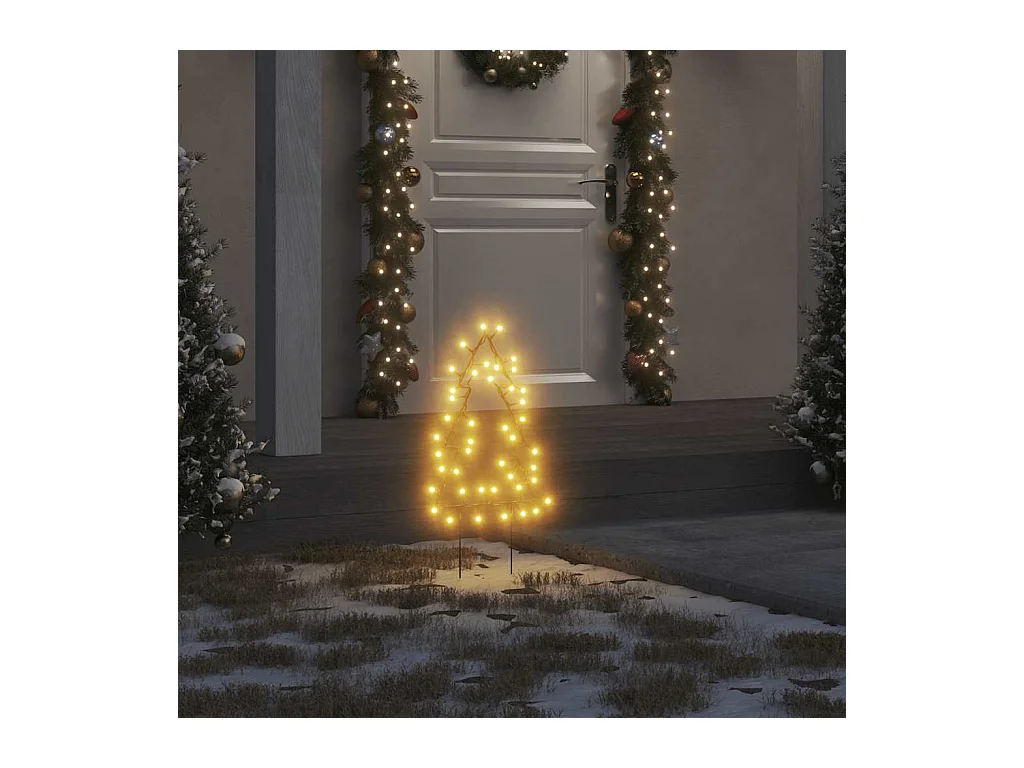 Decorazioni Luminose Natalizie Picchetti 3pz Albero 50LED 30cm