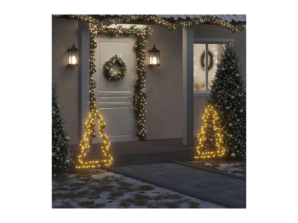 Décoration lumineuse arbre de Noël avec piquets 115 LED 90 cm