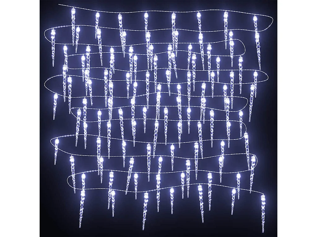 Luz de Natal em formato de pingente 200 LEDs Branco Frio 20 m PVC Acrílico