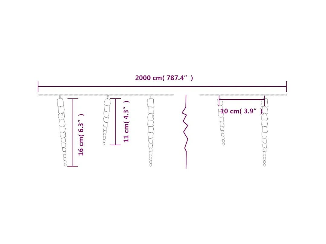 Guirlande lumineuse de Noël 200 LED Blanc froid 20 m Acrylique PVC