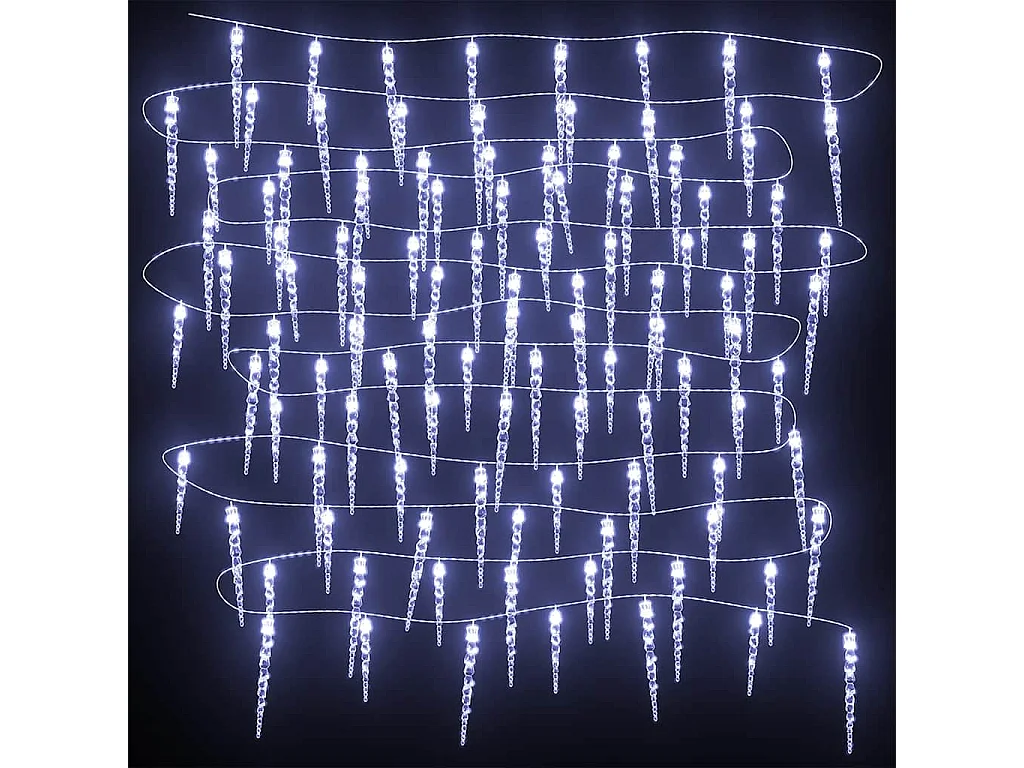 Weihnachts-Eiszapfen-Licht 200 LEDs Kaltweiß 20 m Acryl PVC
