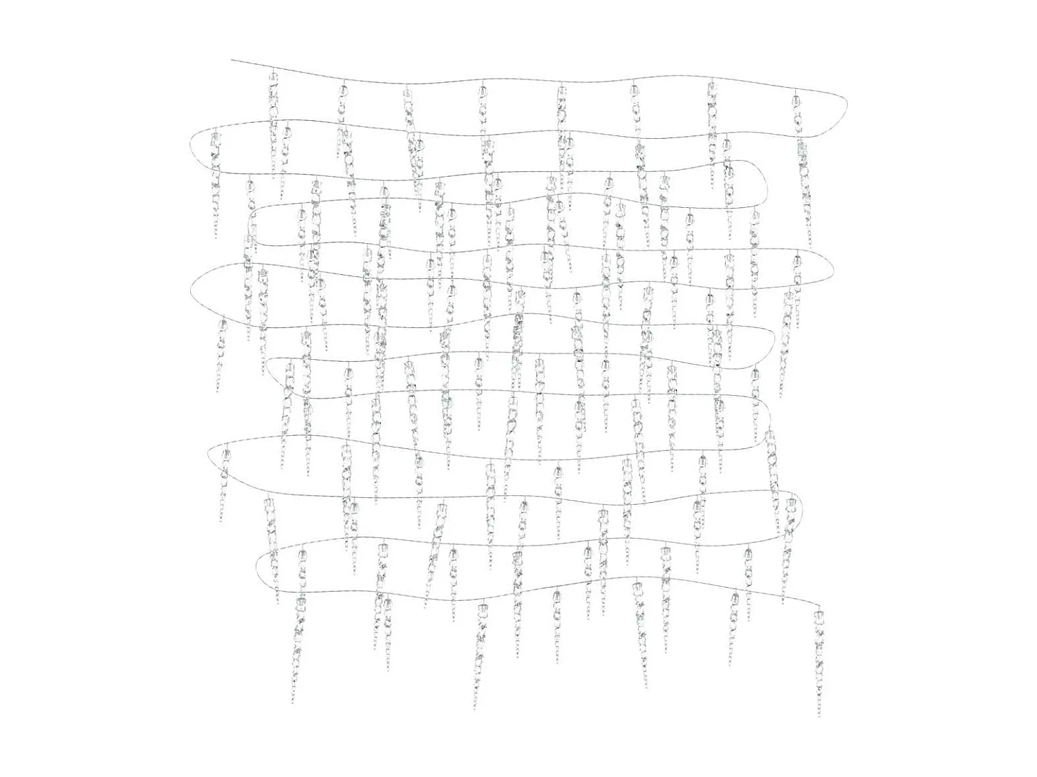 Weihnachts-Eiszapfen-Licht 200 LEDs Kaltweiß 20 m Acryl PVC