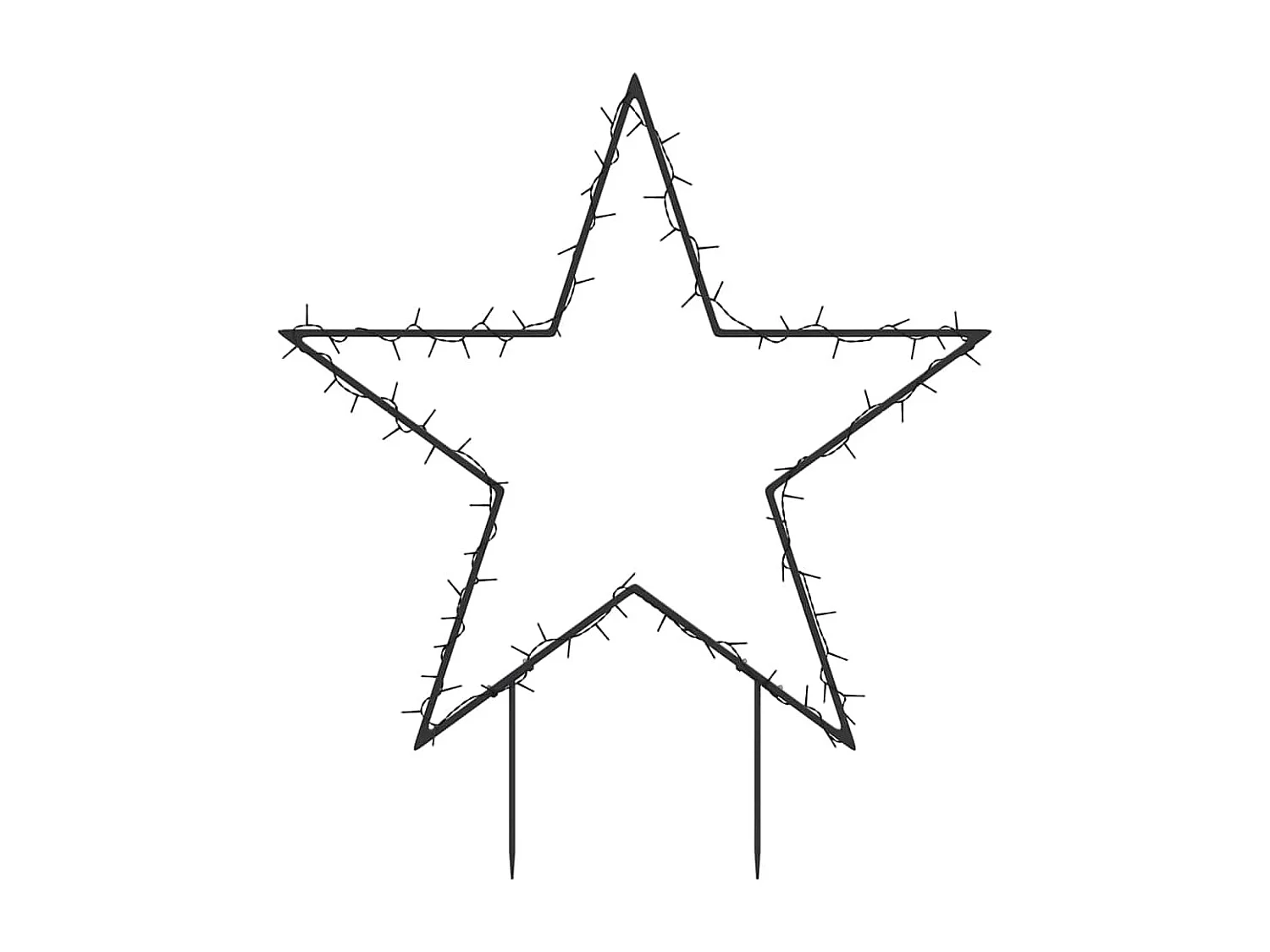 Decorazione Luminosa Natalizia con Picchetti Stella 80LED 60cm