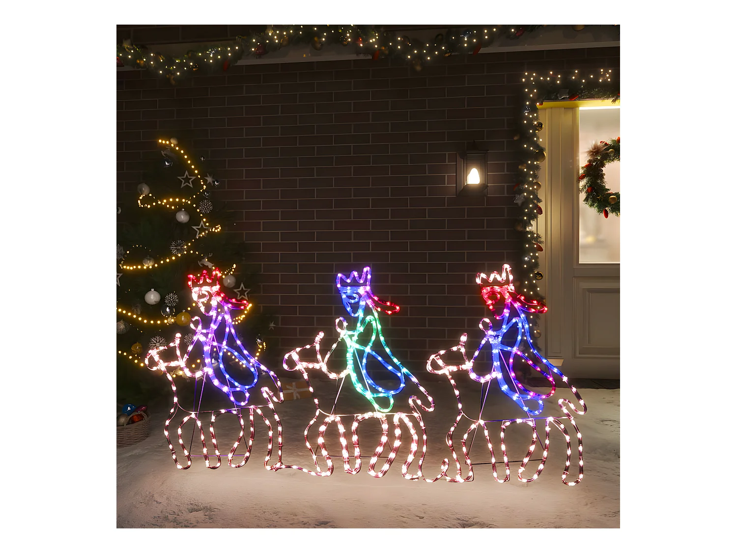 Figurine de Noël de trois mages avec 504 LED 70x50 cm