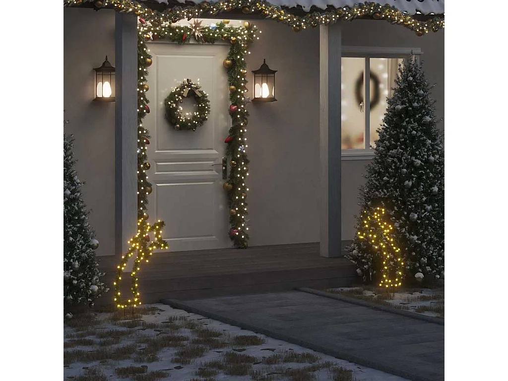 Luce Decorativa Natale con Picchetti Stella Cadente 80LED 62cm