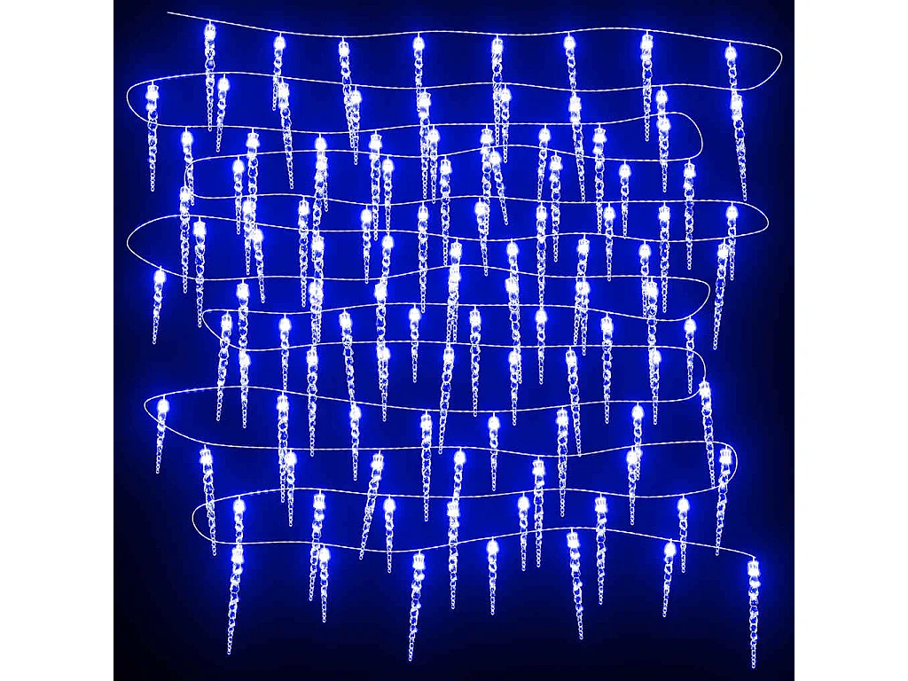Luces carámbano Navidad 200 LED azul acrílico PVC 20 m