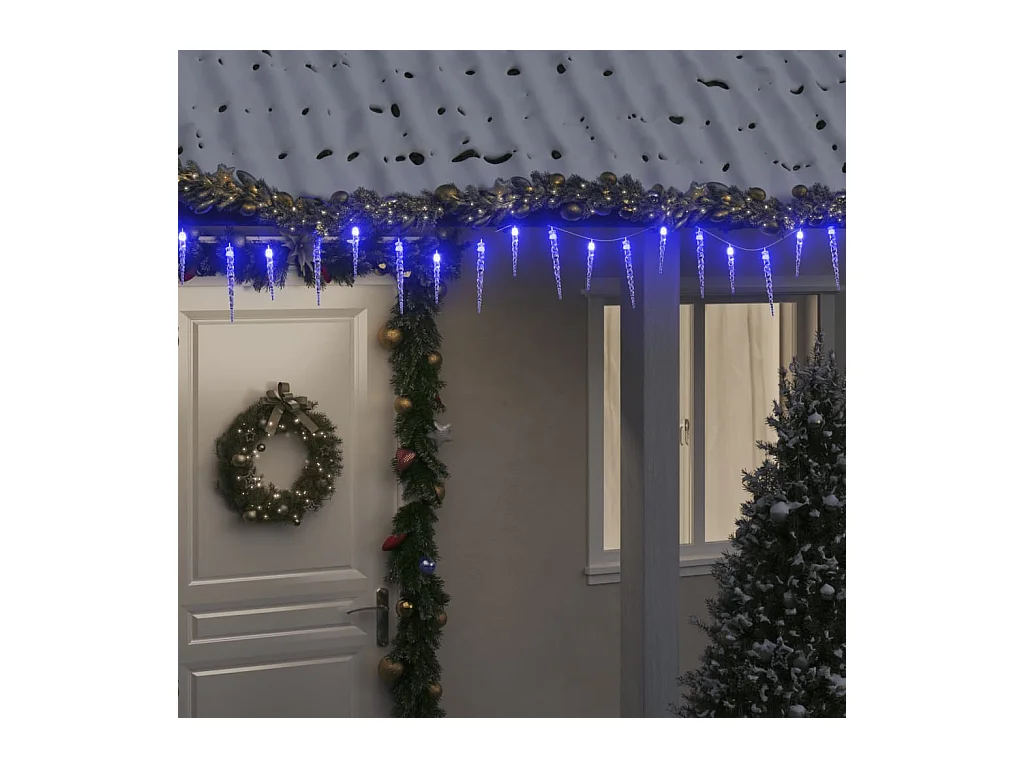 Eiszapfen-Lichterkette 200 LEDs Blau 20 m Acryl PVC