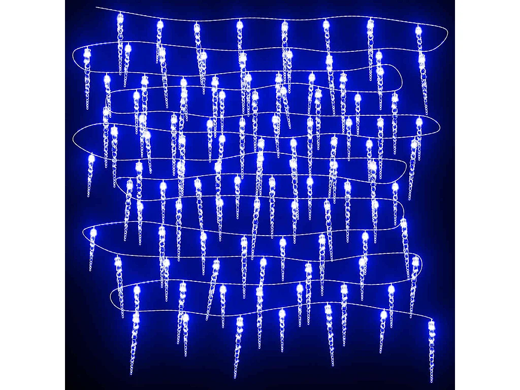 Luz de Natal pingente de gelo 200 luzes LED 20 m acrílico azul
