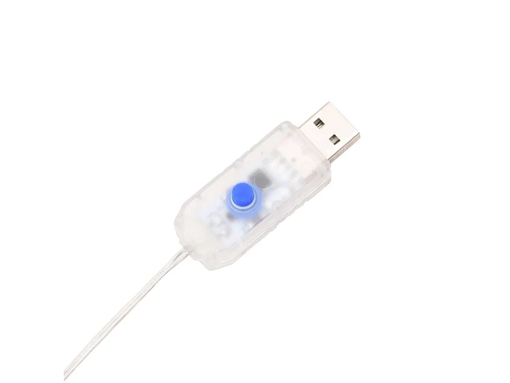 Luz de Natal pingente de gelo 200 luzes LED 20 m acrílico azul