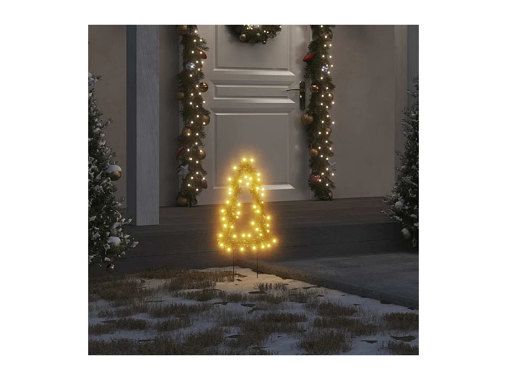 Décoration lumineuse arbre de Noël piquets 3 pcs 50 LED 30 cm