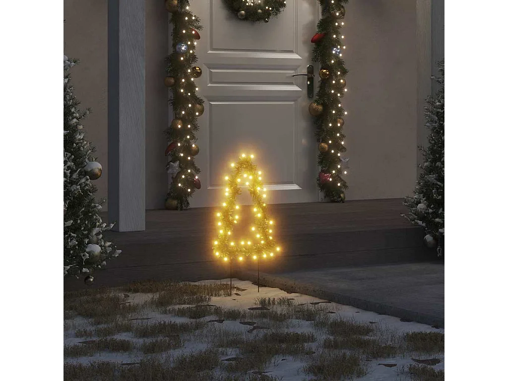 Árbol de Navidad lde uces con estacas 3 uds 50 LED 30 cm