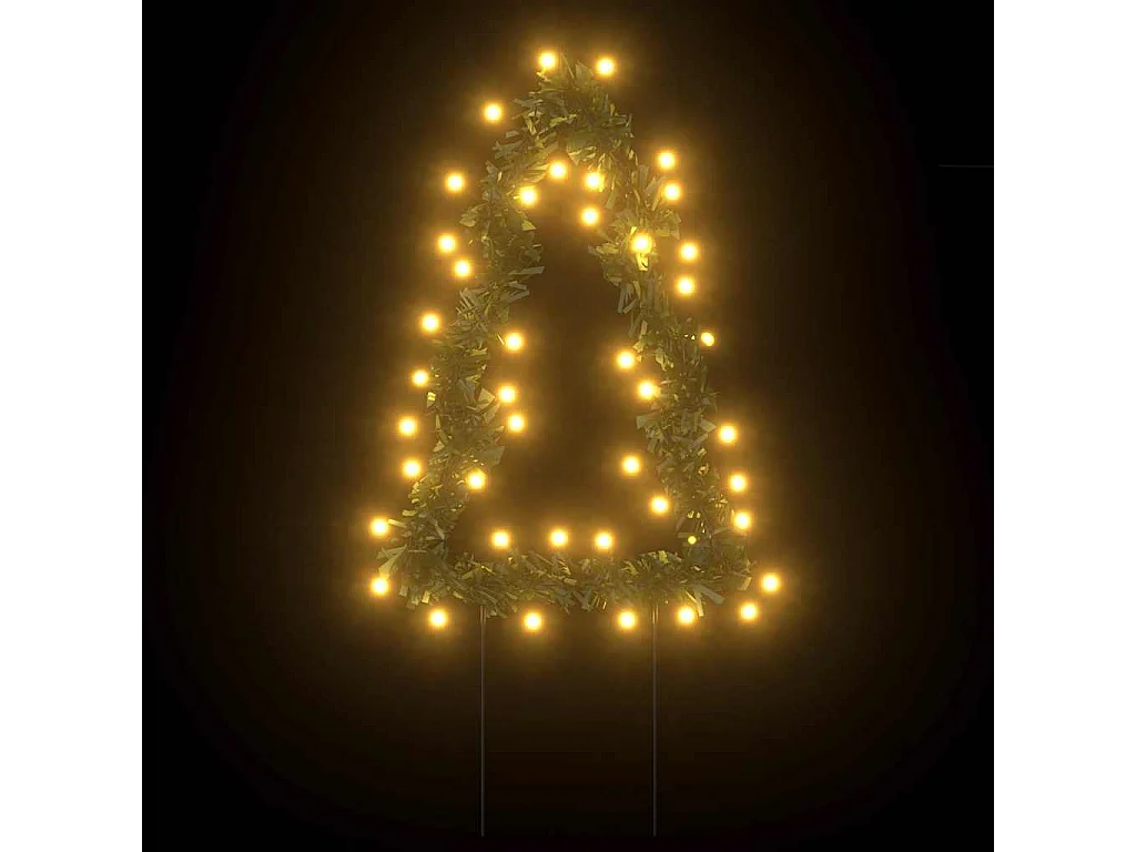 Árbol de Navidad lde uces con estacas 3 uds 50 LED 30 cm