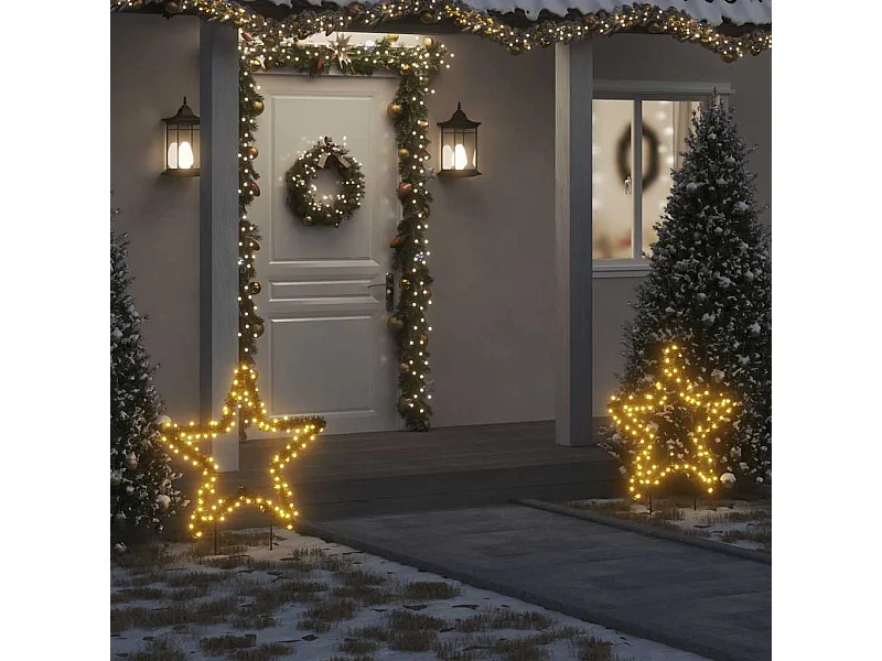 Décoration lumineuse étoile de Noël avec piquets 115 LED 85 cm