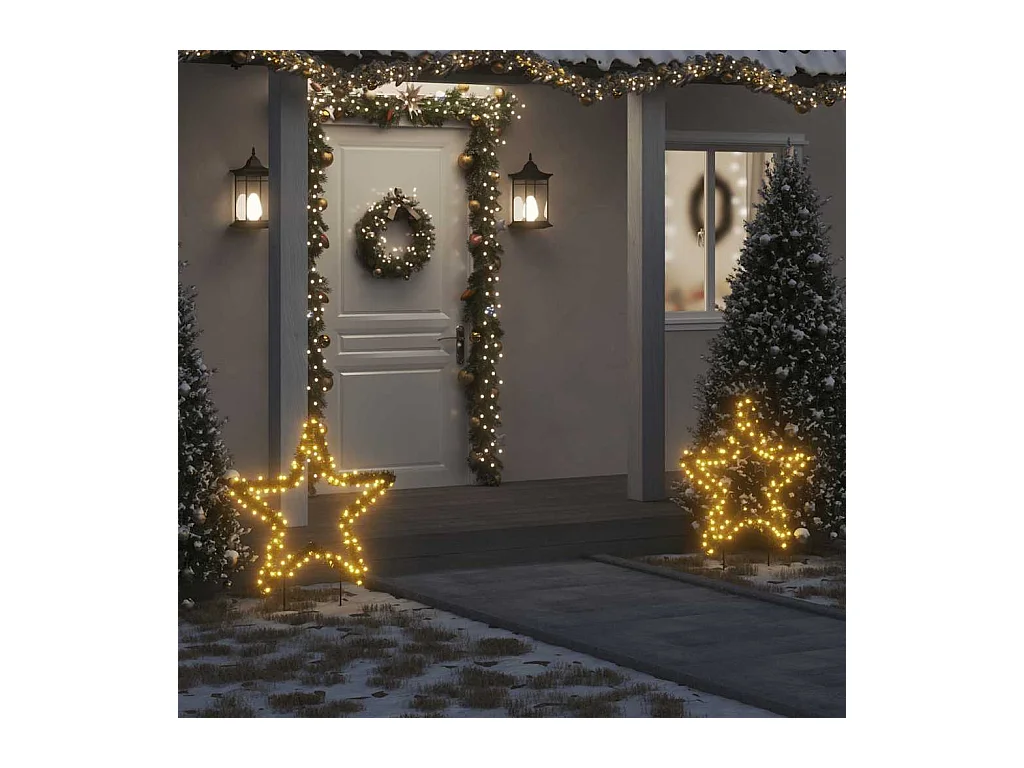 Décoration lumineuse étoile de Noël avec piquets 115 LED 85 cm