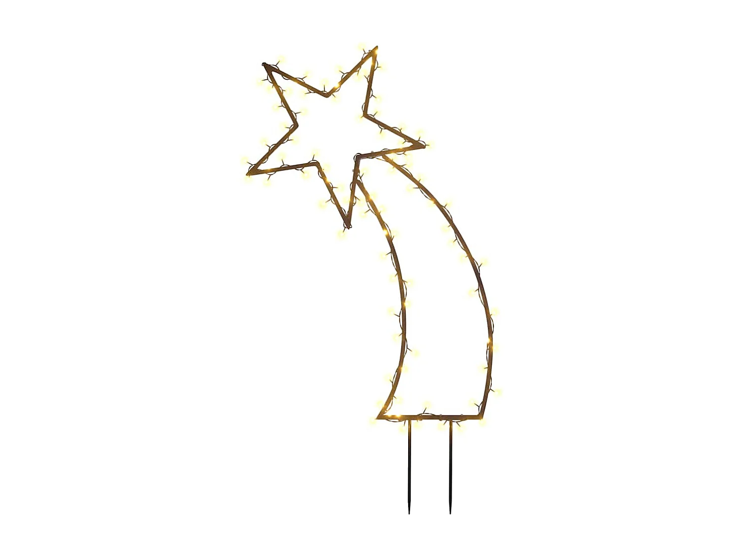 Decoração de Natal meteoro c/ luz e estacas 80 luzes LED 62 cm