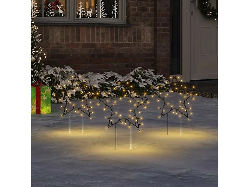 Décoration lumineuse étoile de Noël piquets 3 pcs 50 LED 29 cm