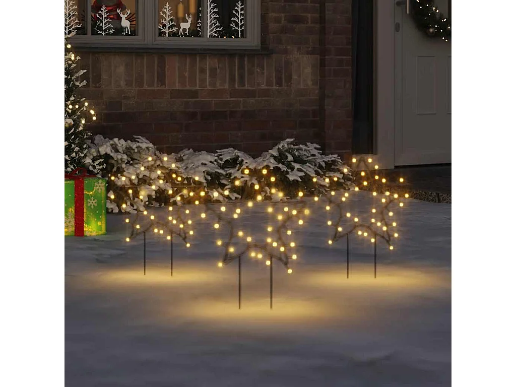 Décoration lumineuse étoile de Noël piquets 3 pcs 50 LED 29 cm