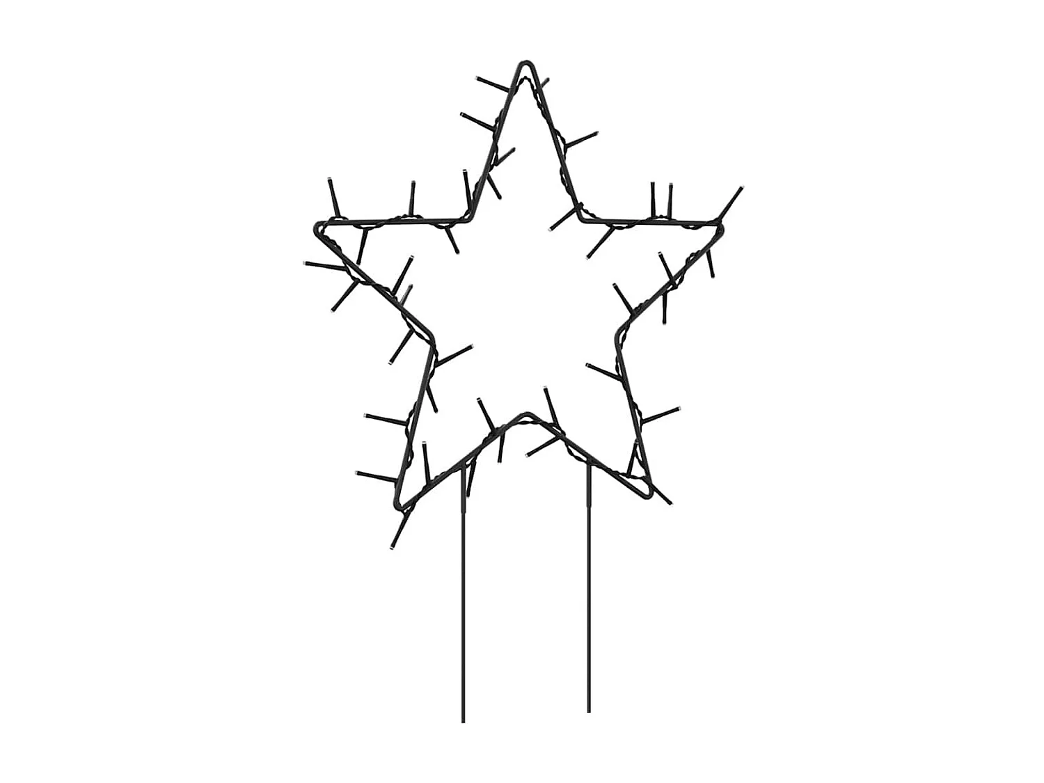 Décoration lumineuse étoile de Noël piquets 3 pcs 50 LED 29 cm