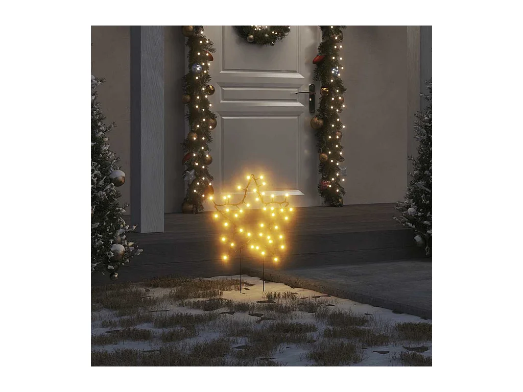 Décoration lumineuse étoile de Noël piquets 3 pcs 50 LED 29 cm