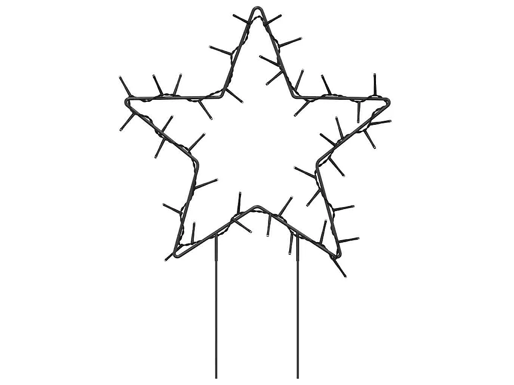 Décoration lumineuse étoile de Noël piquets 3 pcs 50 LED 29 cm