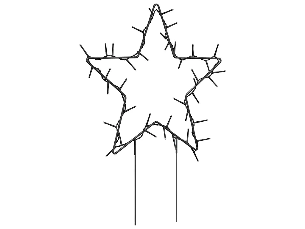 Décoration lumineuse étoile de Noël piquets 3 pcs 50 LED 29 cm