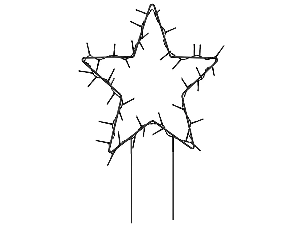 Décoration lumineuse étoile de Noël piquets 3 pcs 50 LED 29 cm
