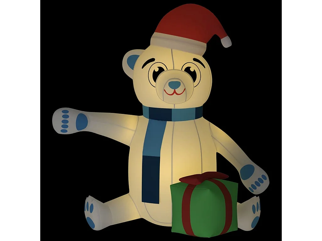 Ours en peluche gonflable de Noël à LED 180 cm