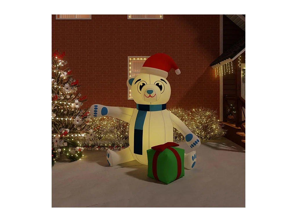 Ours en peluche gonflable de Noël à LED 240 cm